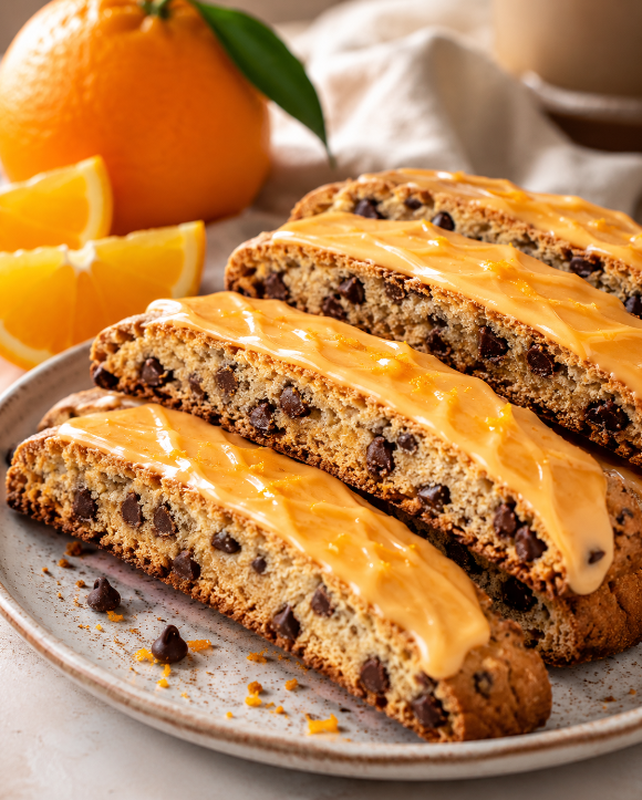 Hint of Orange Zest Chocolate Chip Biscotti (x5 Pieces)